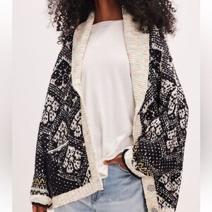 Free People Sasha Cardigan Onyx Blossom Combo NWOT